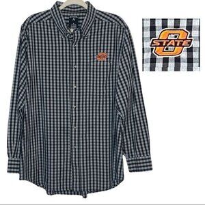 Antigua Oklahoma State Long Sleeved Button Down Men's Shirt  Size XL